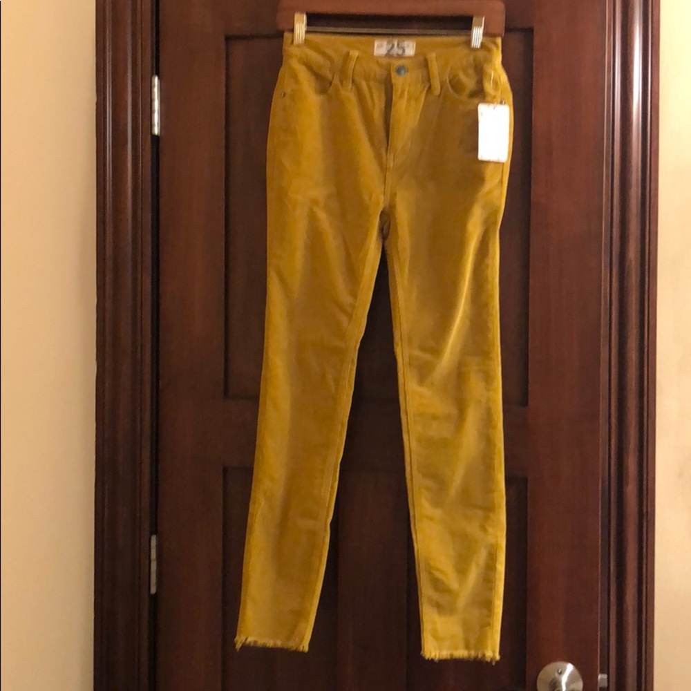 NWT Free People yellow corduroy pants.